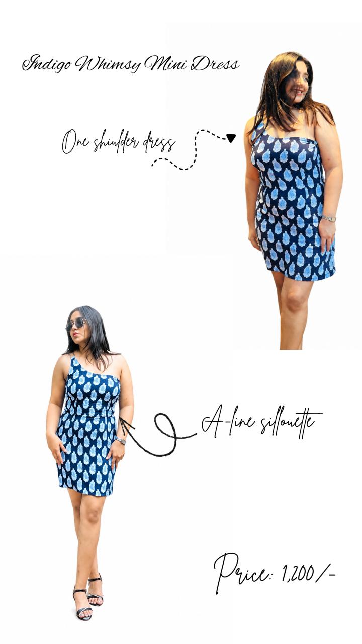Indigo Whimsy Mini Dress