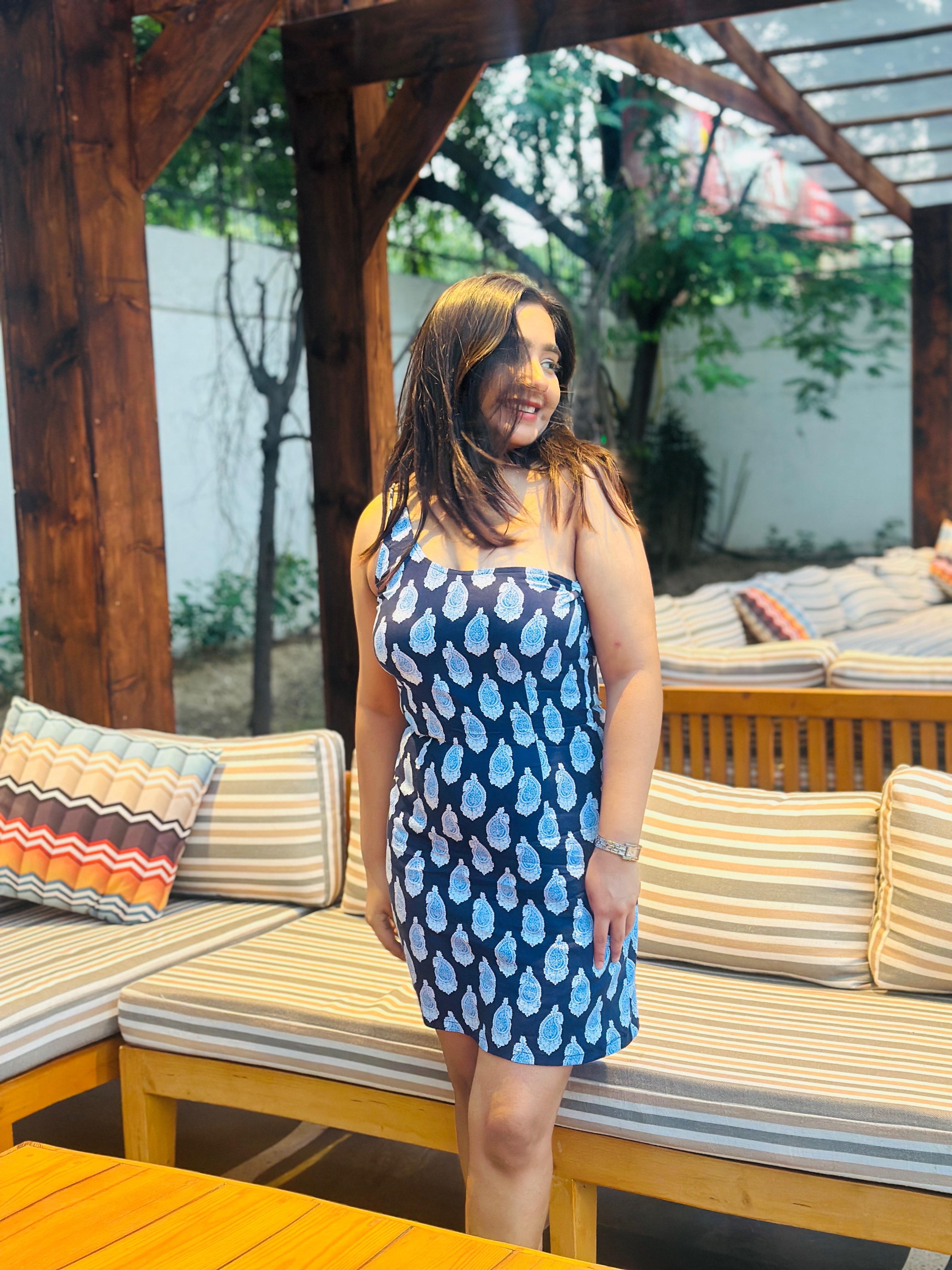 Indigo Whimsy Mini Dress